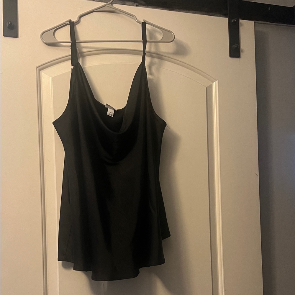 Ava & Viv Black Cowl Neck Blouse